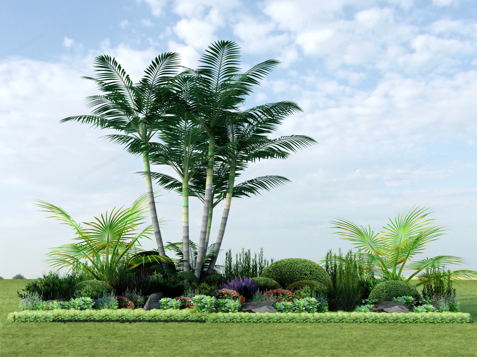 Tropical Garden Bed Ideas sketchup model preview - SketchupBox