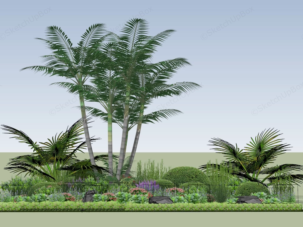 Tropical Garden Bed Ideas sketchup model preview - SketchupBox