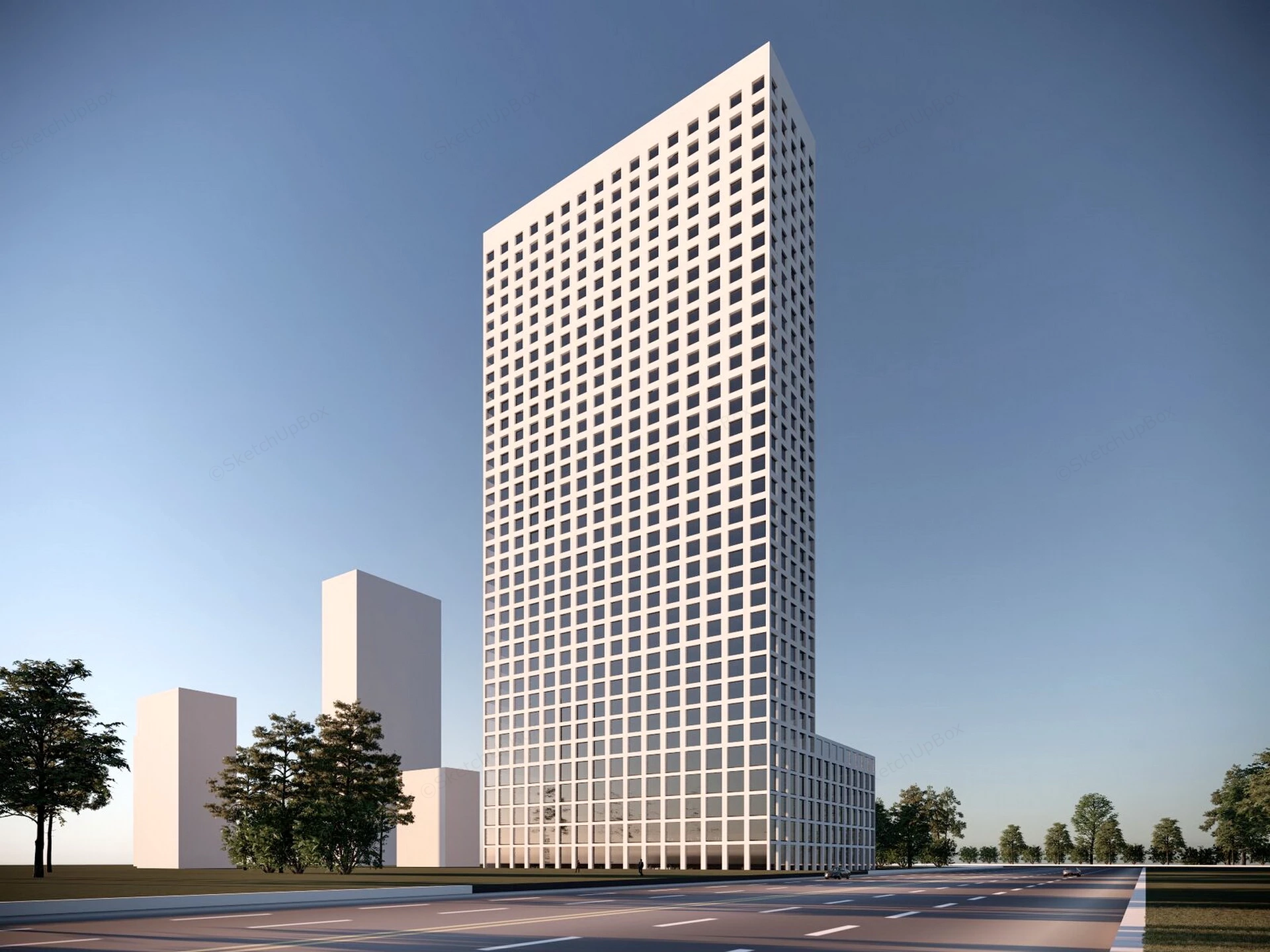 High Rise Office Building sketchup model preview - SketchupBox