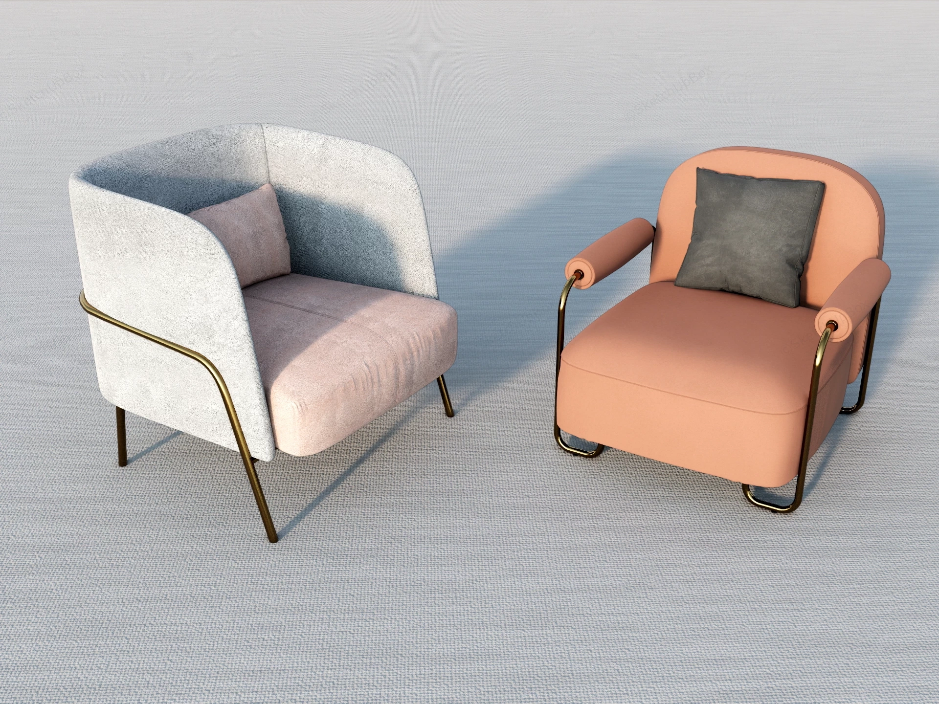 Luxury Accent Chairs sketchup model preview - SketchupBox