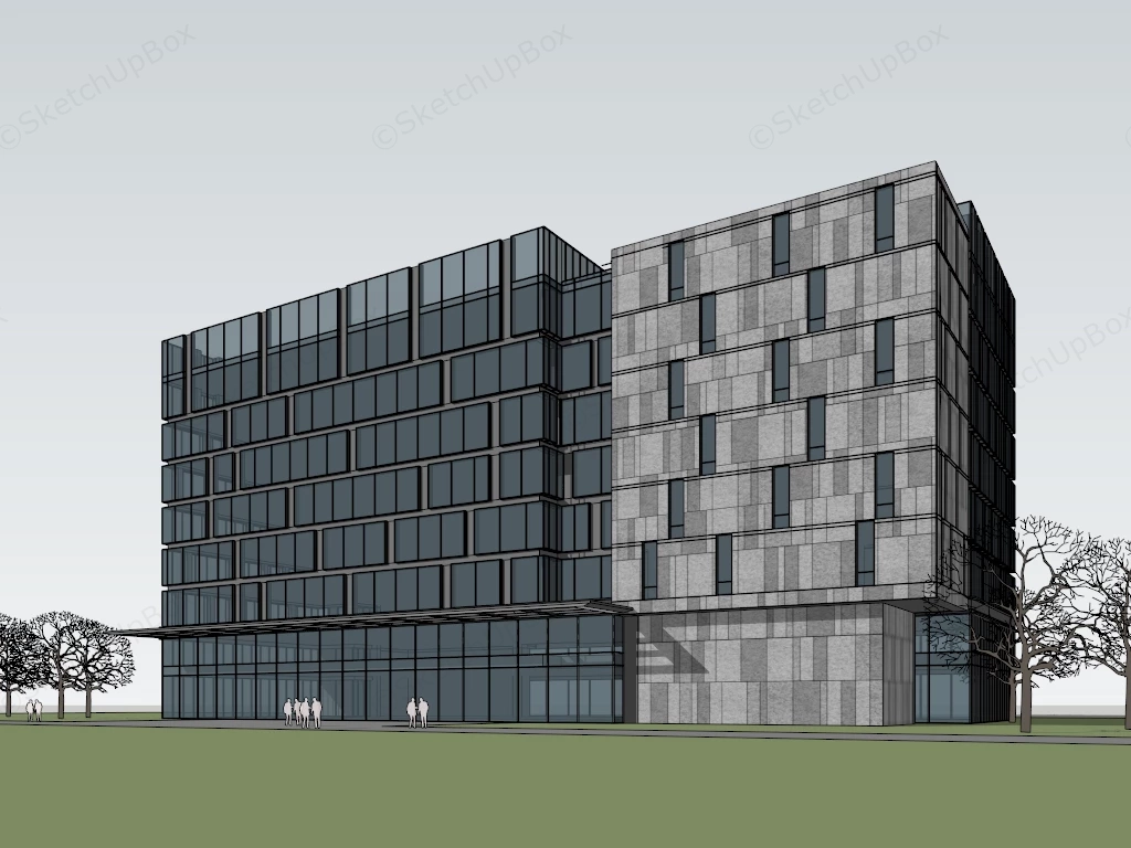 Modern Hotel Exterior Design sketchup model preview - SketchupBox