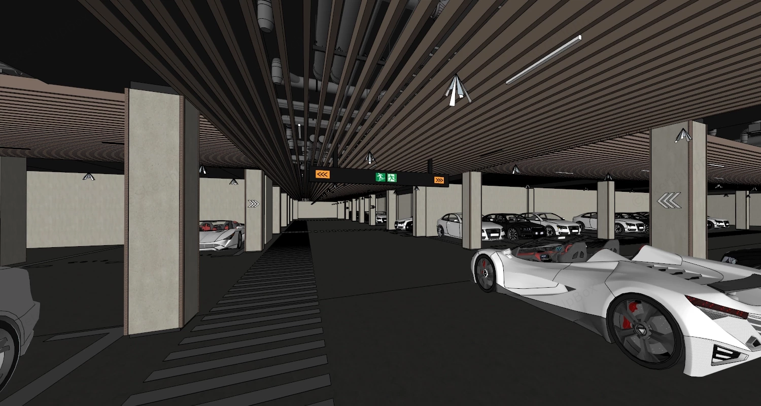 Car Parking Garage sketchup model preview - SketchupBox