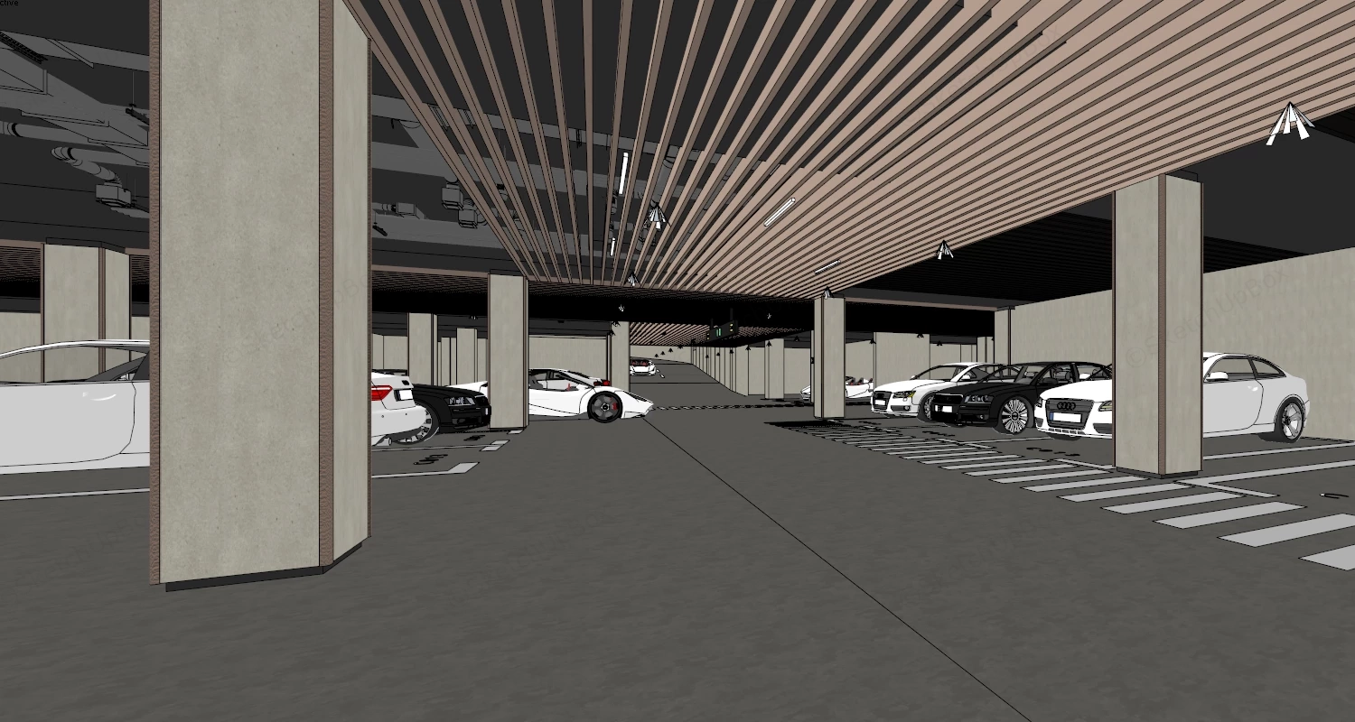 Car Parking Garage sketchup model preview - SketchupBox