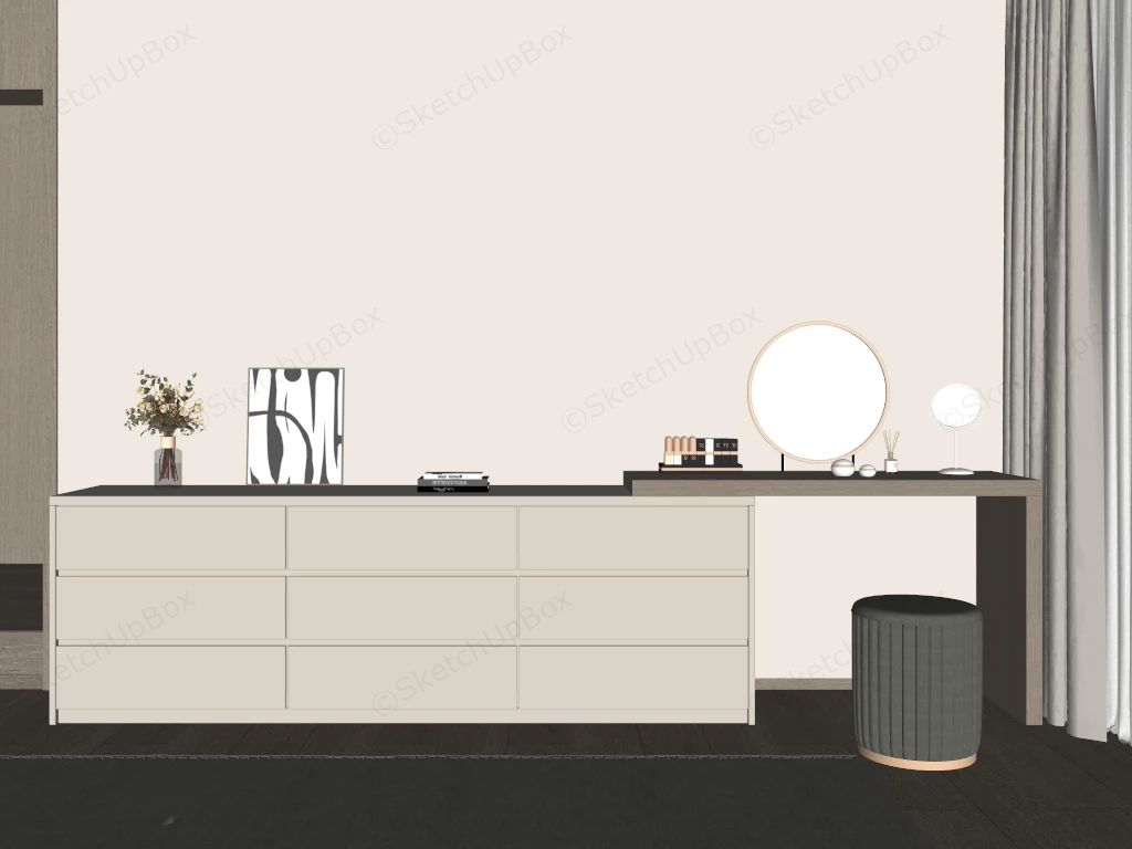 Makeup Vanity & Dresser Set sketchup model preview - SketchupBox