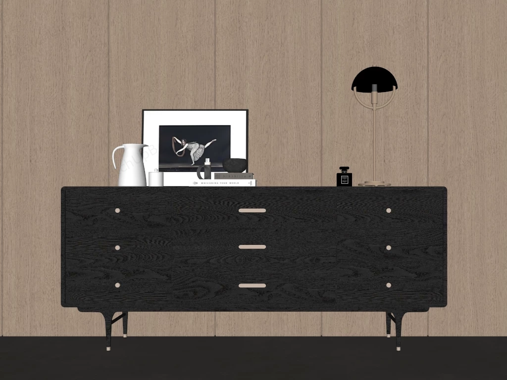 Black Modern Dresser sketchup model preview - SketchupBox