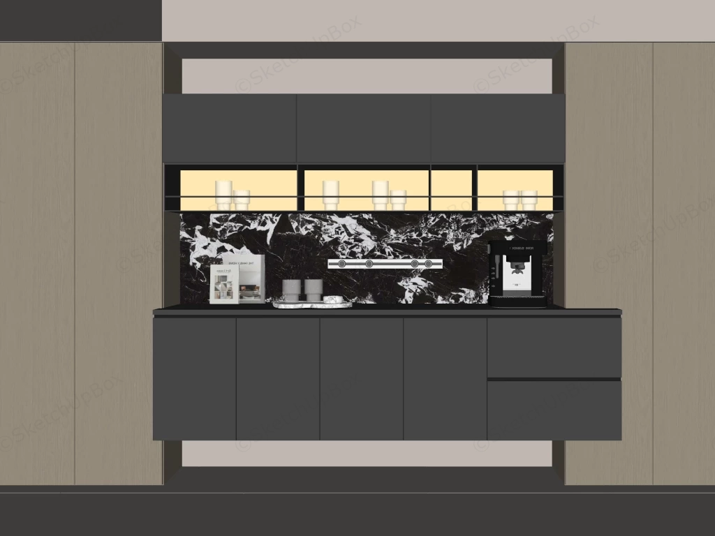 Floating Sideboard sketchup model preview - SketchupBox