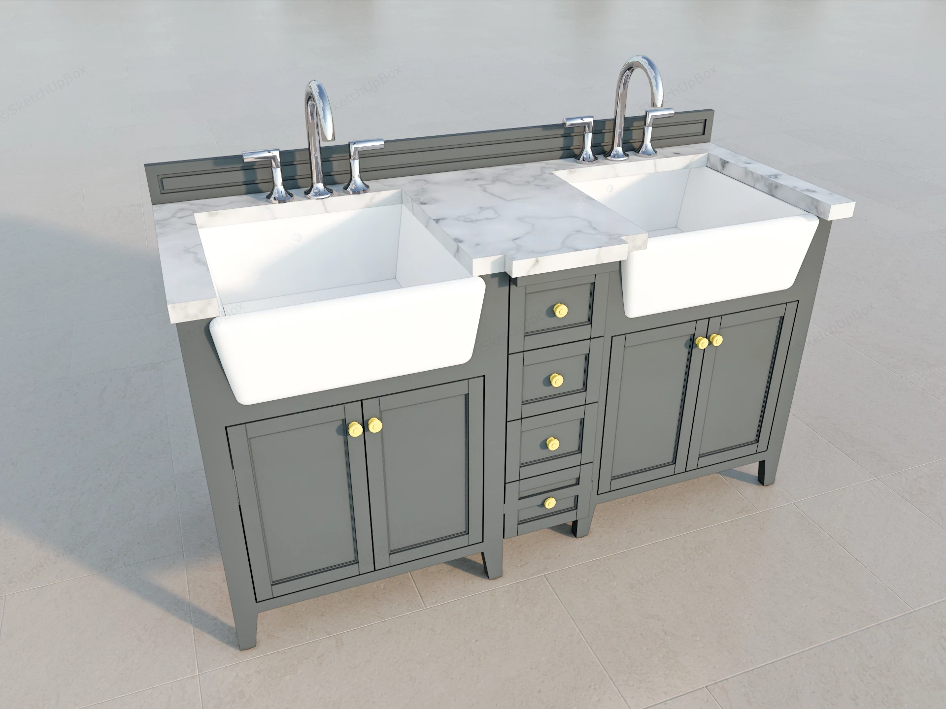 Modern Vanity Cabinet sketchup model preview - SketchupBox