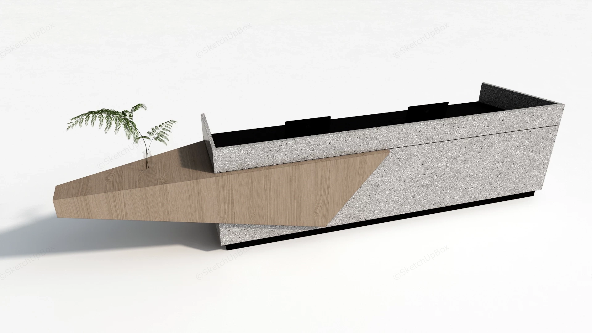 Creative Reception Desk sketchup model preview - SketchupBox