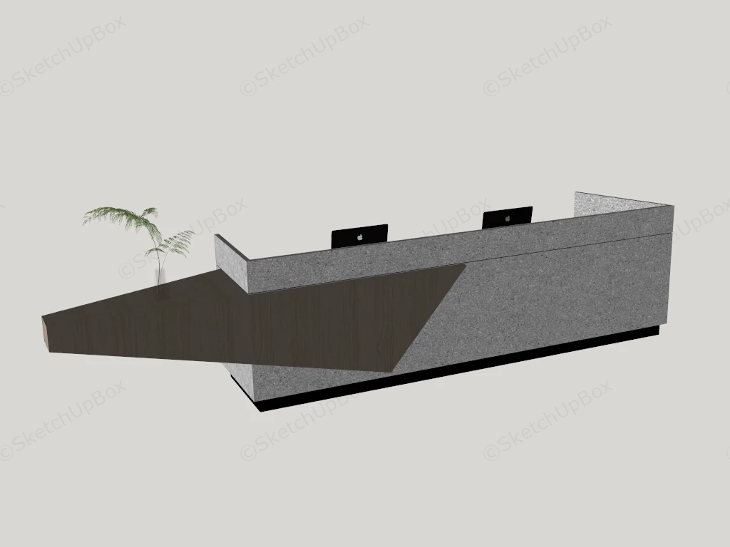 Creative Reception Desk sketchup model preview - SketchupBox