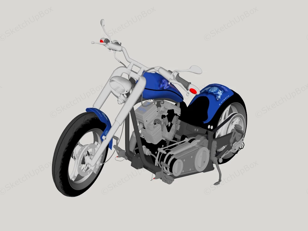 Cruiser Motorcycle sketchup model preview - SketchupBox