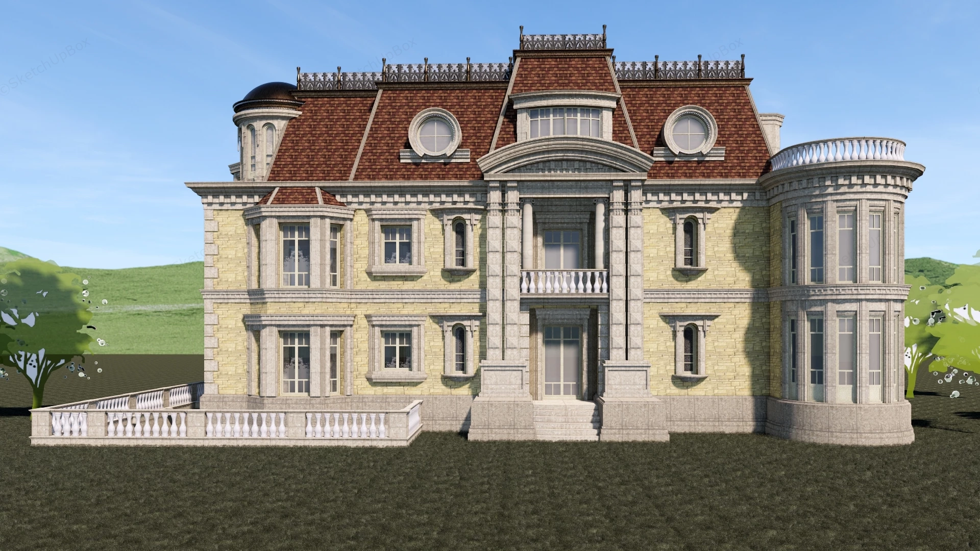 Vintage Victorian Mansion sketchup model preview - SketchupBox