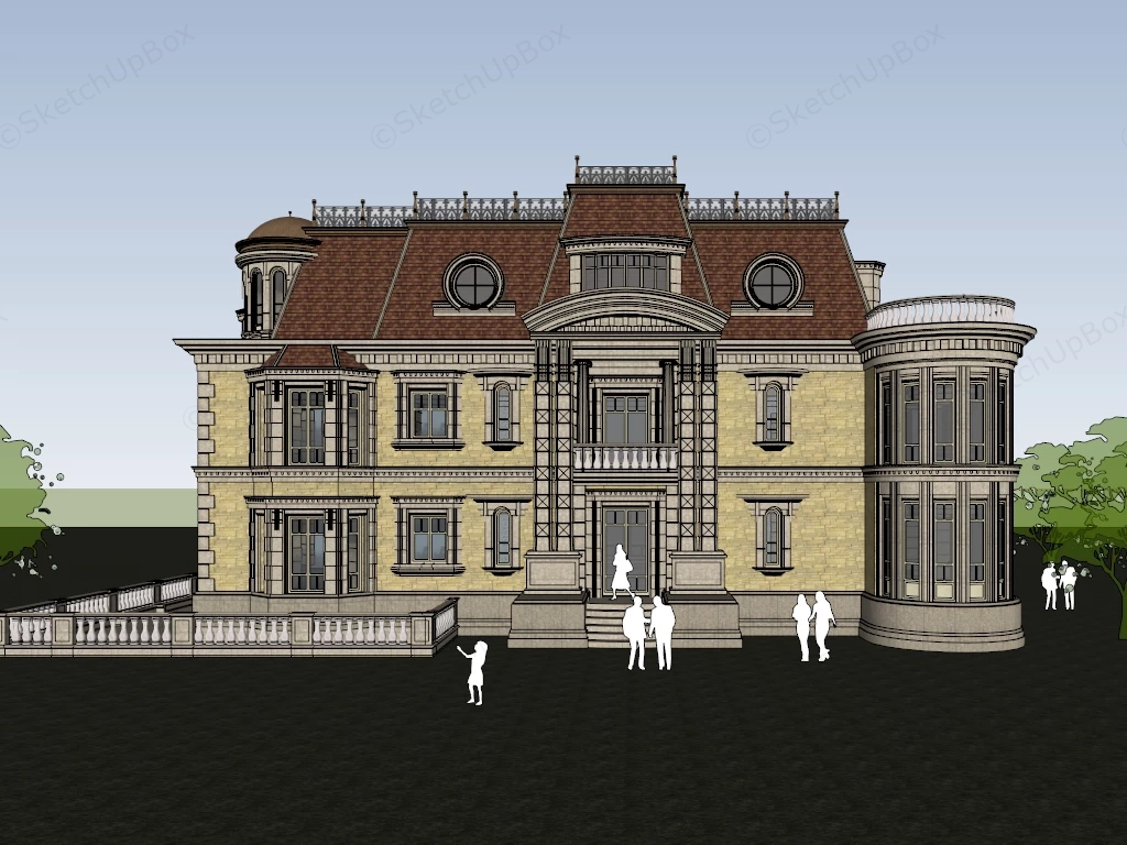 Vintage Victorian Mansion sketchup model preview - SketchupBox