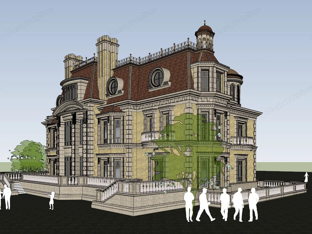 Vintage Victorian Mansion sketchup model preview - SketchupBox