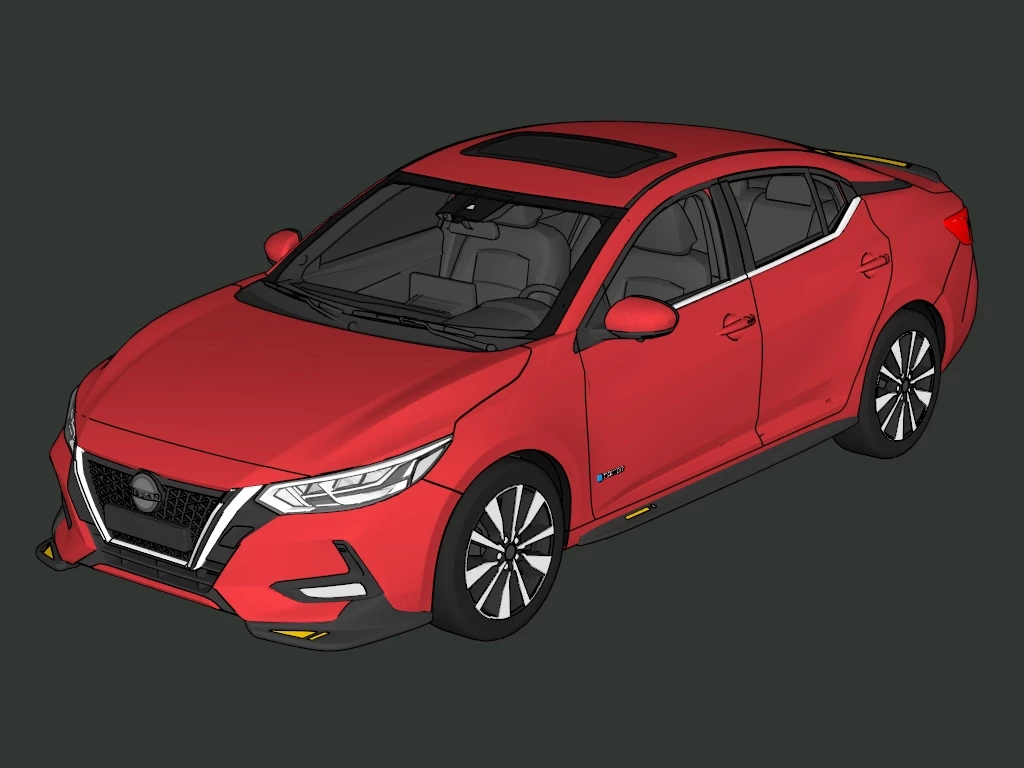 Nissan Sylphy E Power sketchup model preview - SketchupBox