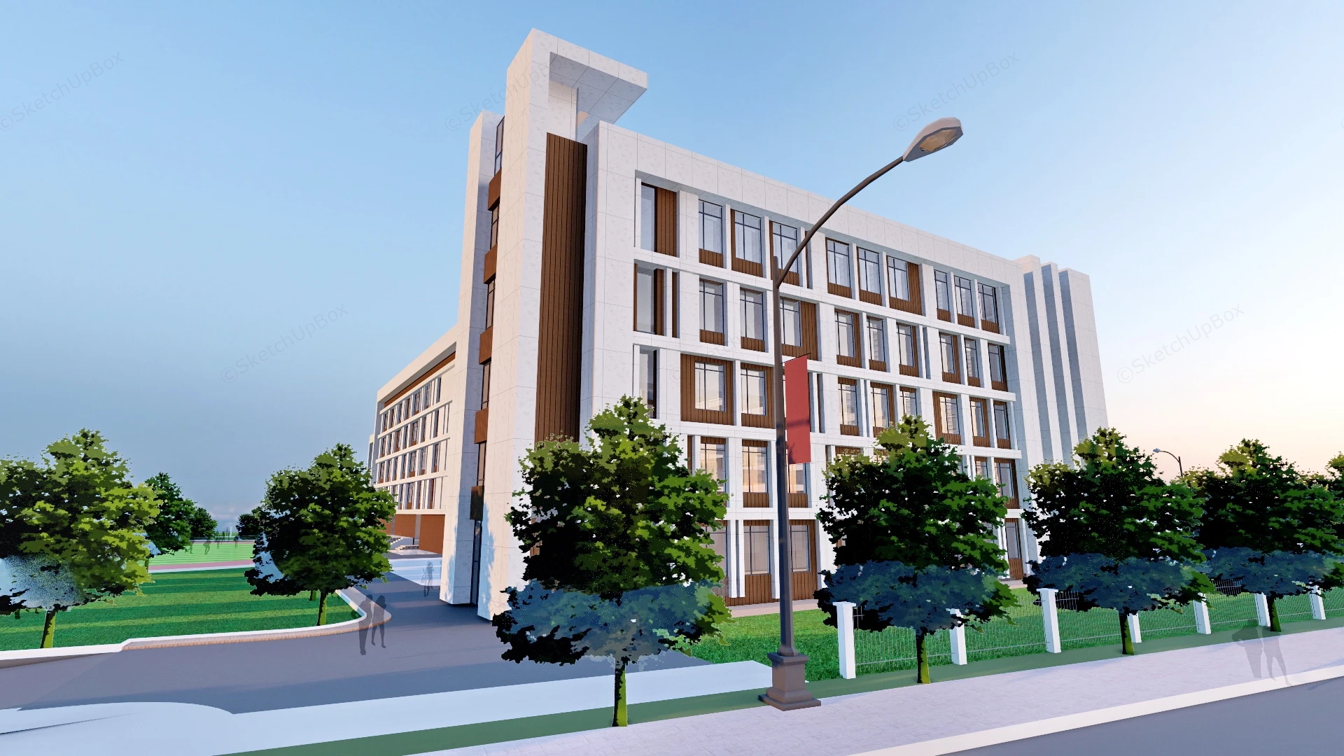 Modern Community Center Architecture sketchup model preview - SketchupBox