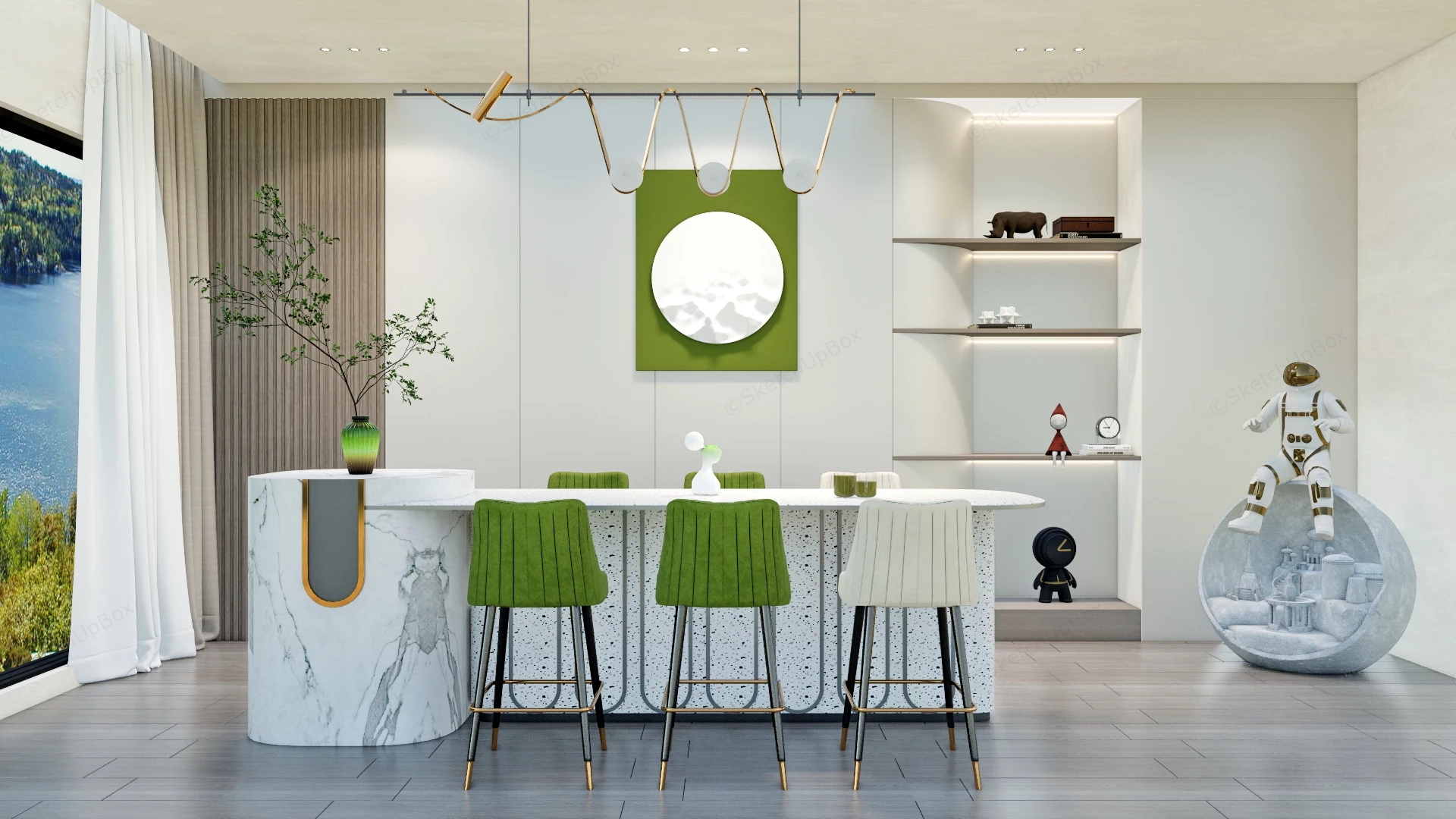 Luxury Dining Room Design sketchup model preview - SketchupBox