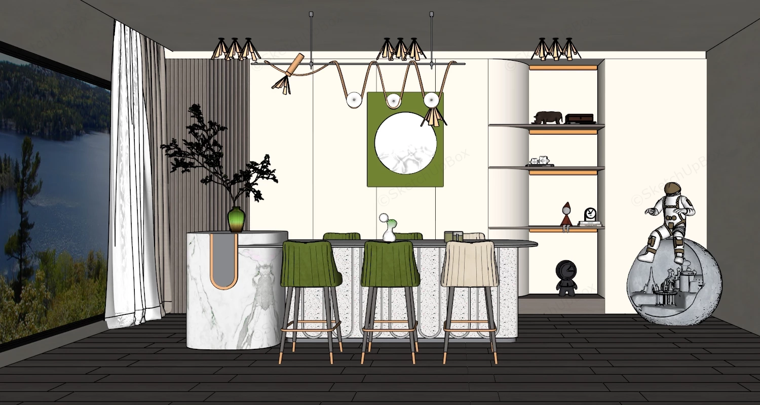 Luxury Dining Room Design sketchup model preview - SketchupBox