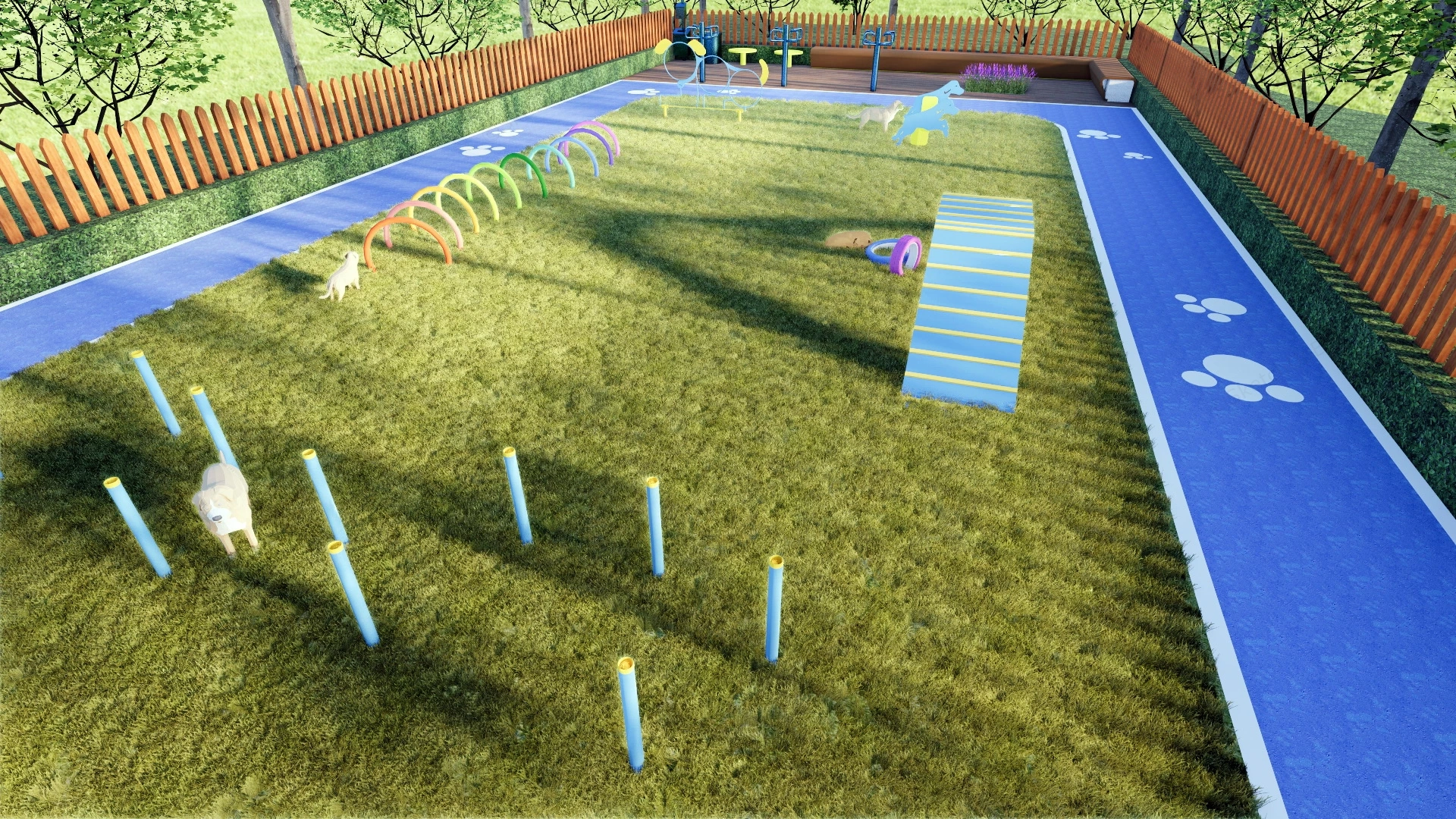 Dog Park Playground sketchup model preview - SketchupBox