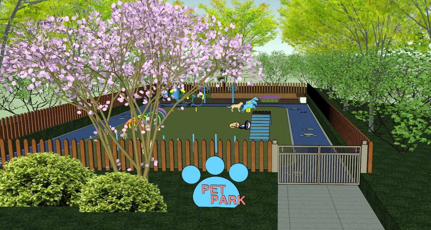 Dog Park Playground sketchup model preview - SketchupBox