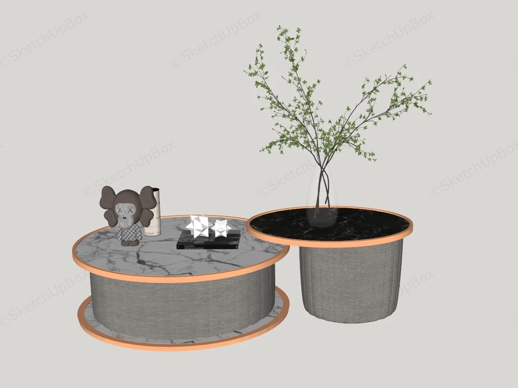 Modern Nesting Coffee Tables sketchup model preview - SketchupBox