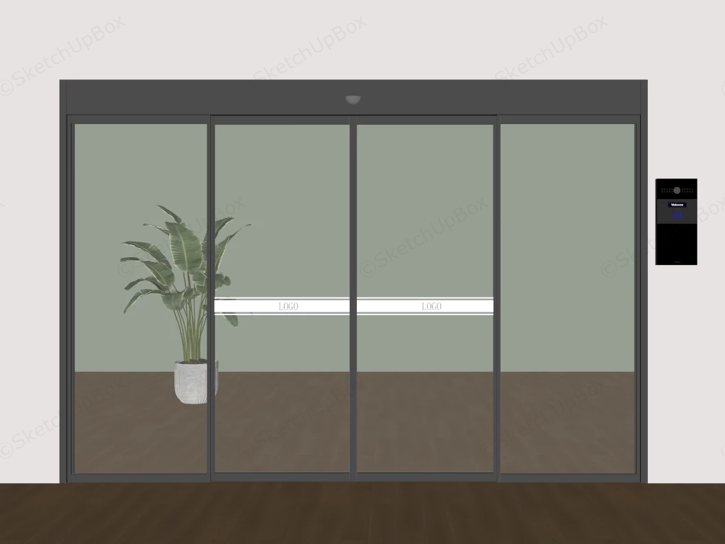 Automatic Sliding Glass Doors sketchup model preview - SketchupBox