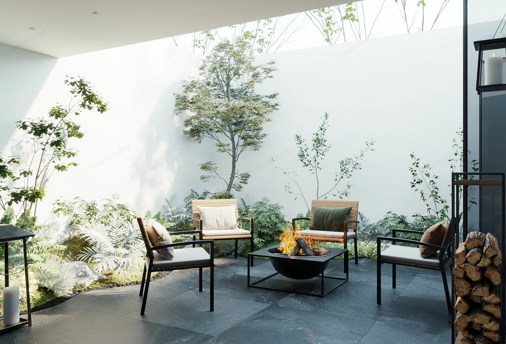 Small Patio Area Ideas sketchup model preview - SketchupBox