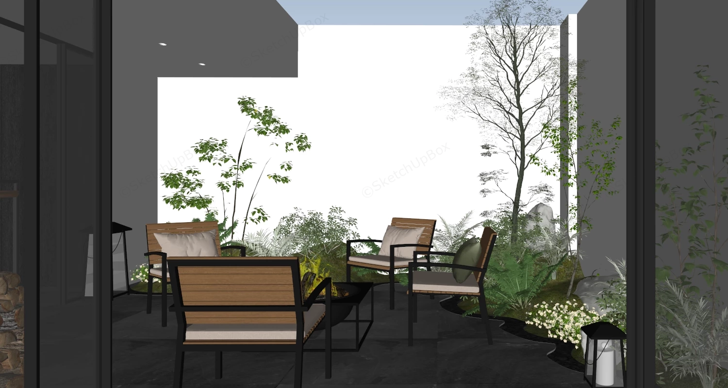 Small Patio Area Ideas sketchup model preview - SketchupBox
