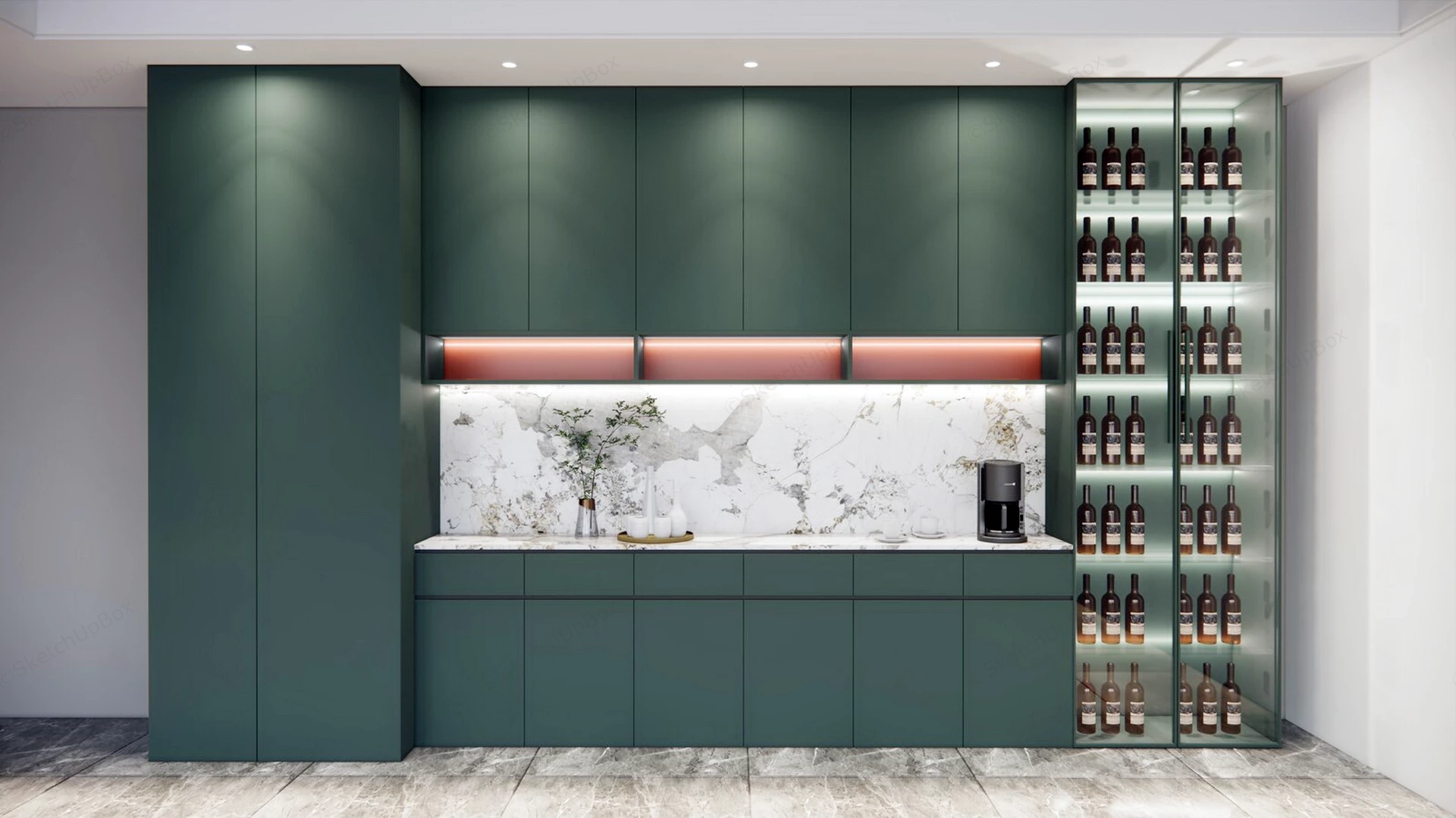 Modern Home Bar Cabinet sketchup model preview - SketchupBox