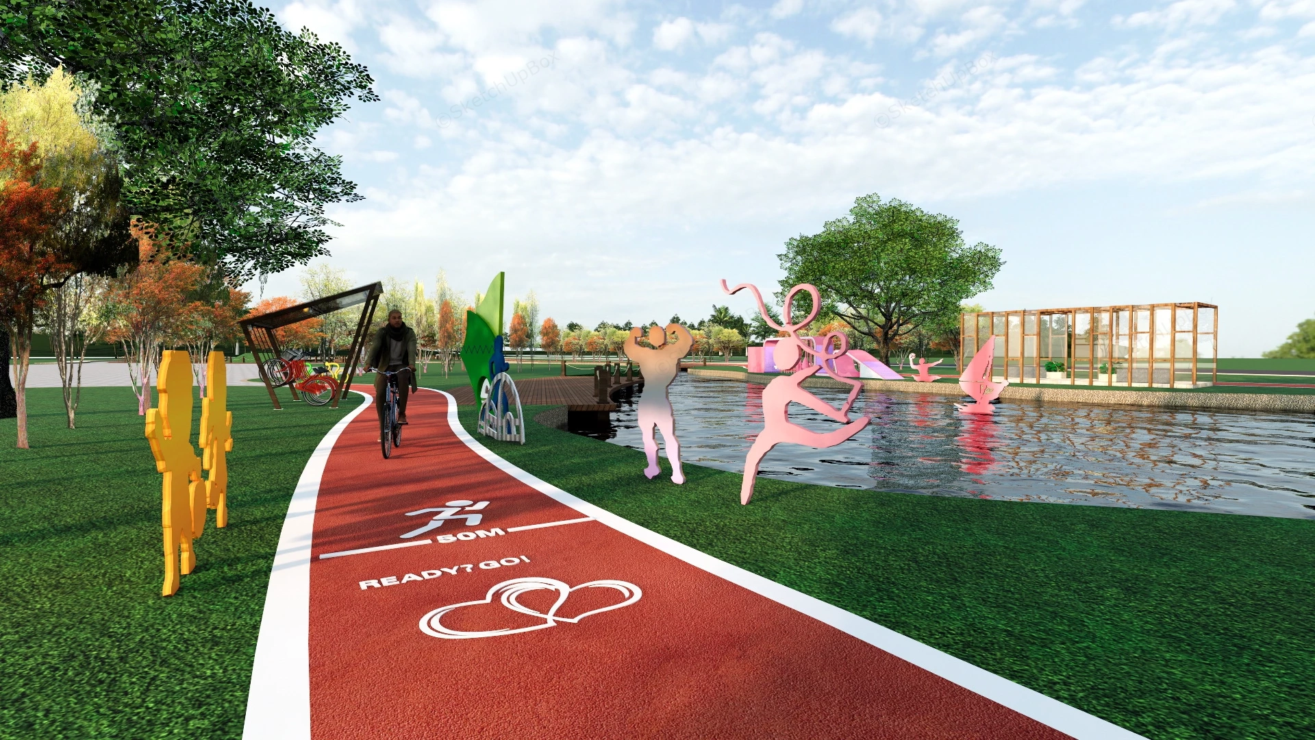 Landscaping Of Lakeside Park sketchup model preview - SketchupBox