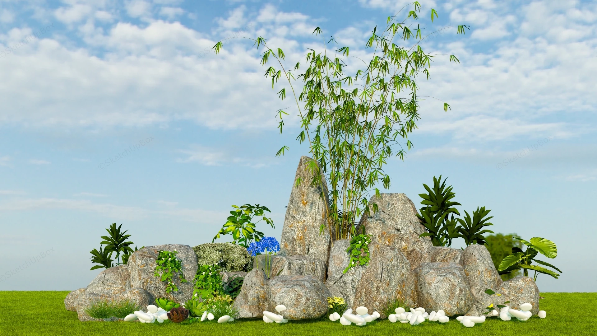 Small Rock Garden Ideas sketchup model preview - SketchupBox