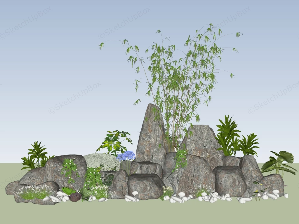 Small Rock Garden Ideas sketchup model preview - SketchupBox