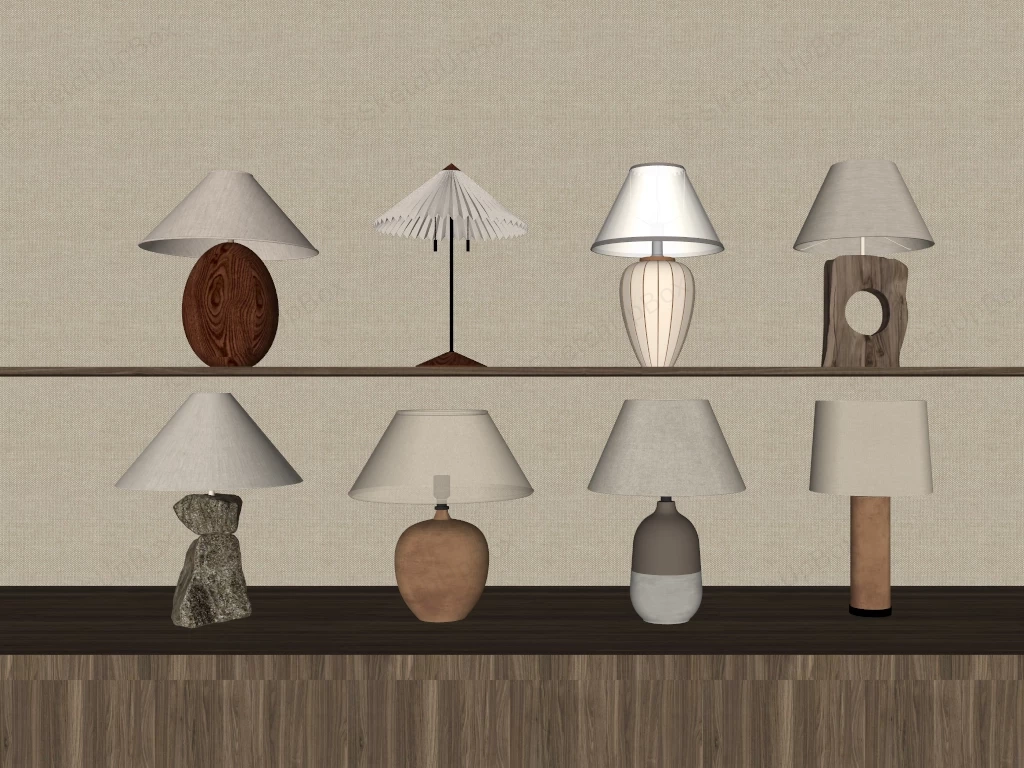 Wabi Sabi Table Lamps sketchup model preview - SketchupBox