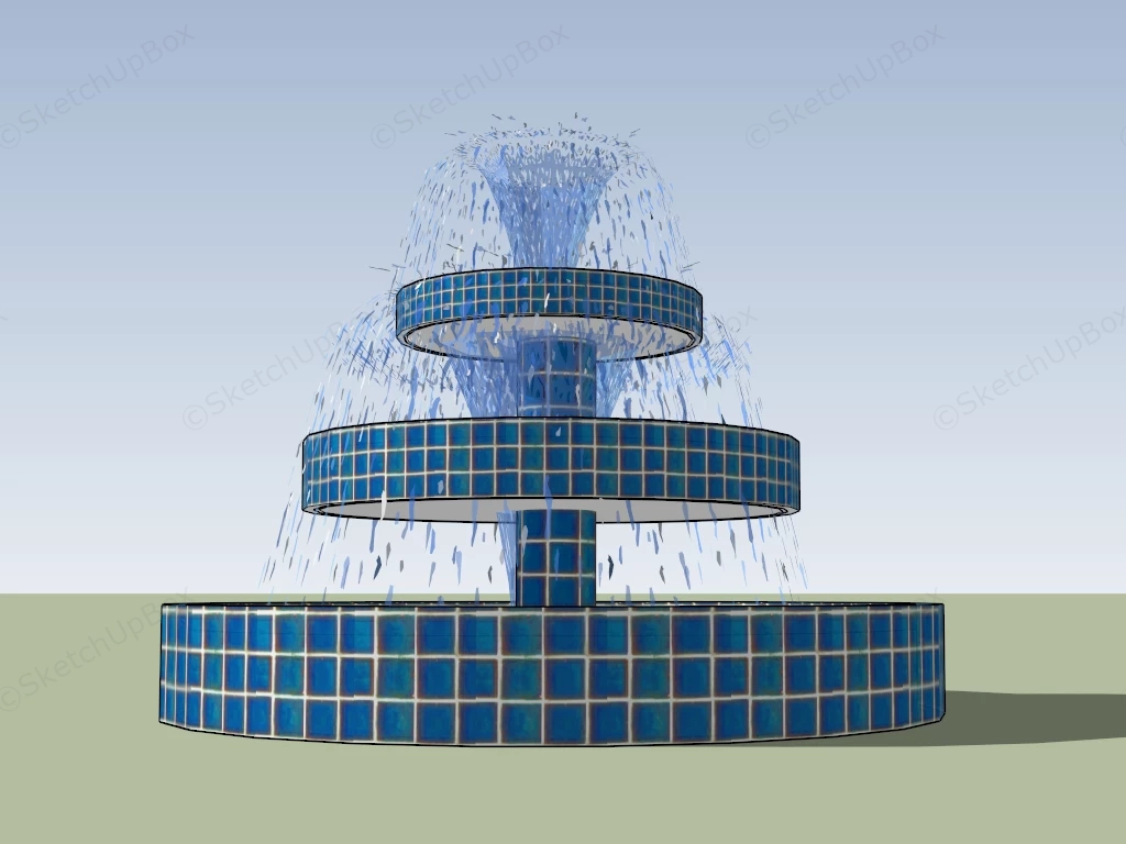 3 Tier Water Fountain sketchup model preview - SketchupBox