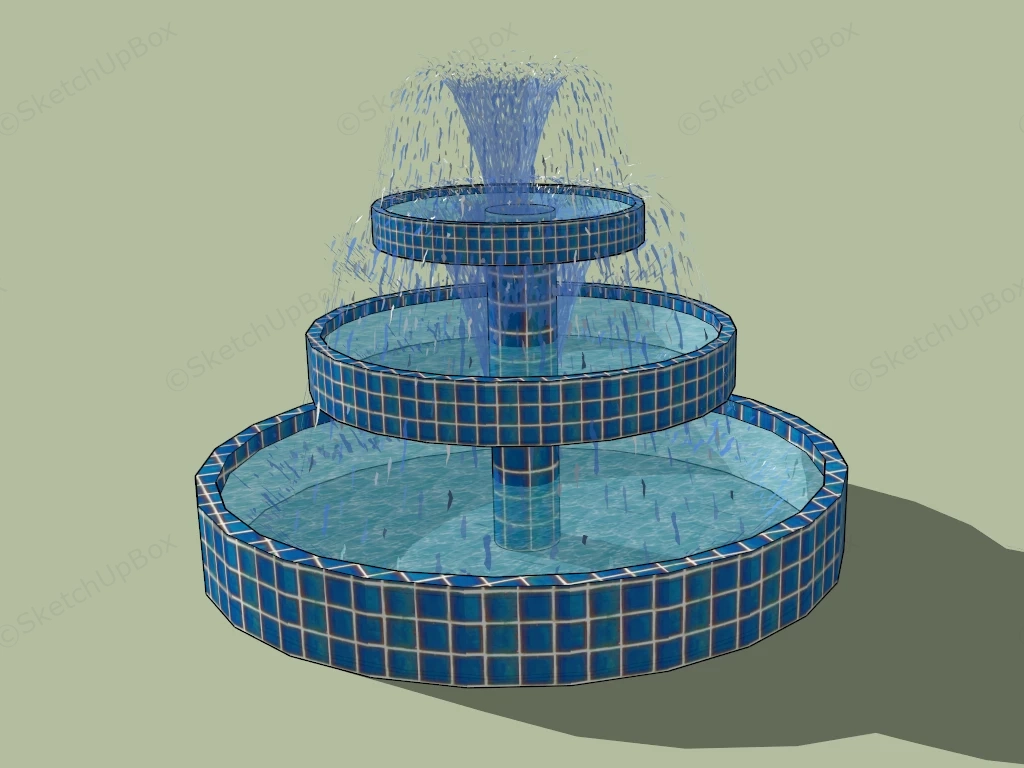 3 Tier Water Fountain sketchup model preview - SketchupBox