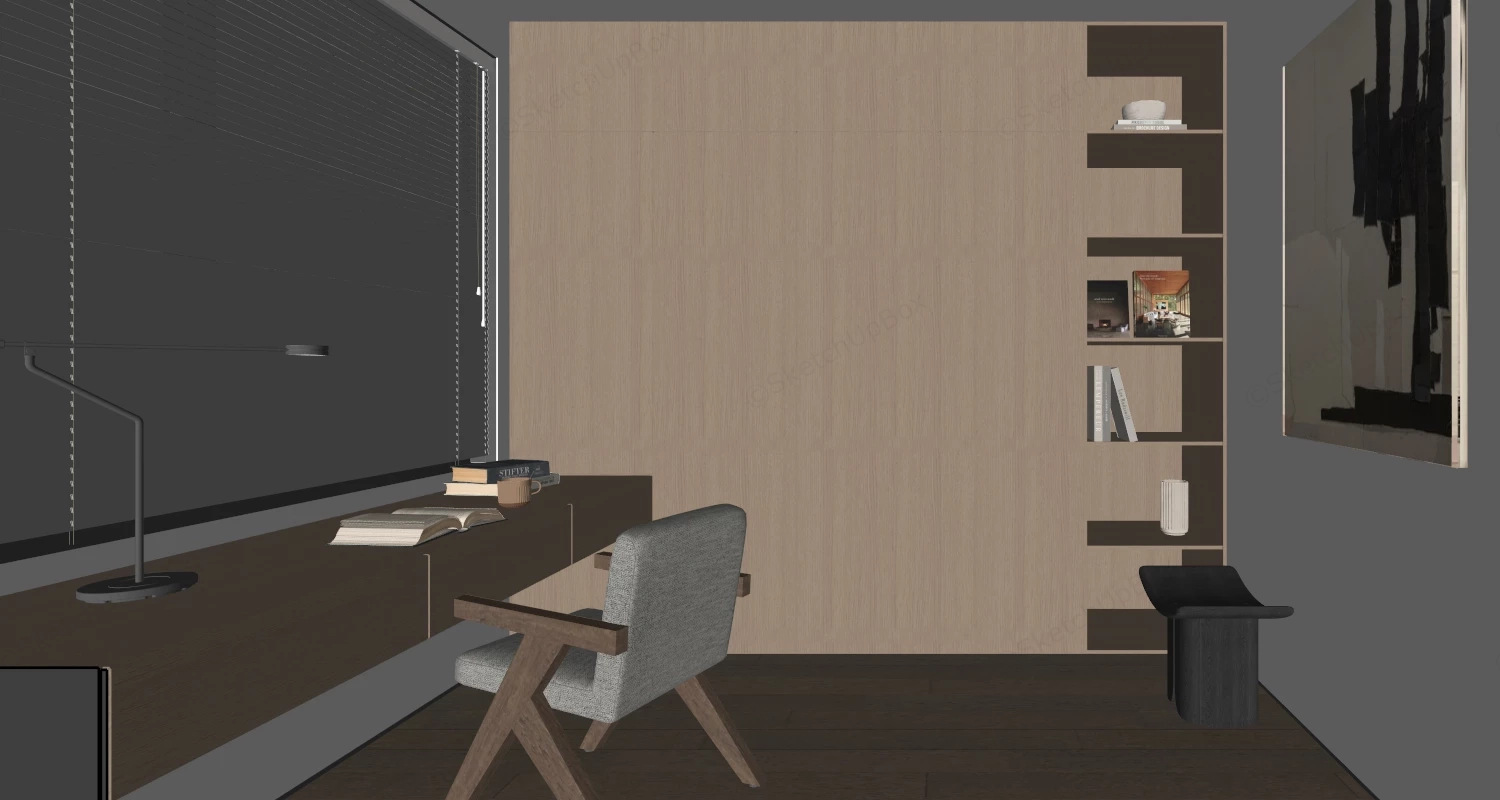 Small Home Office Design Idea sketchup model preview - SketchupBox