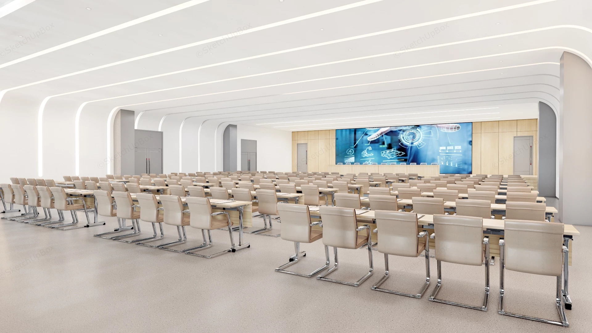 Modern Lecture Hall Design sketchup model preview - SketchupBox