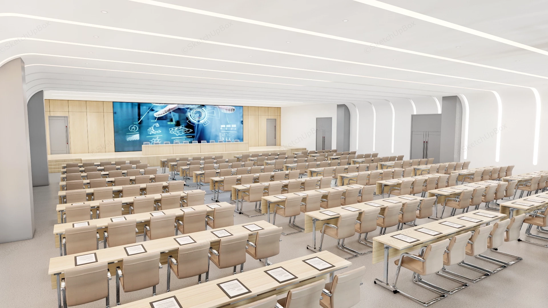 Modern Lecture Hall Design sketchup model preview - SketchupBox