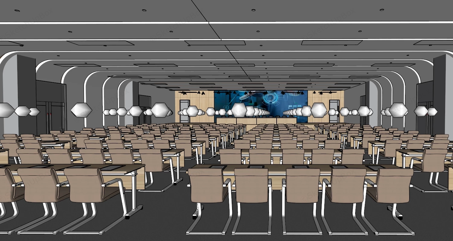Modern Lecture Hall Design sketchup model preview - SketchupBox