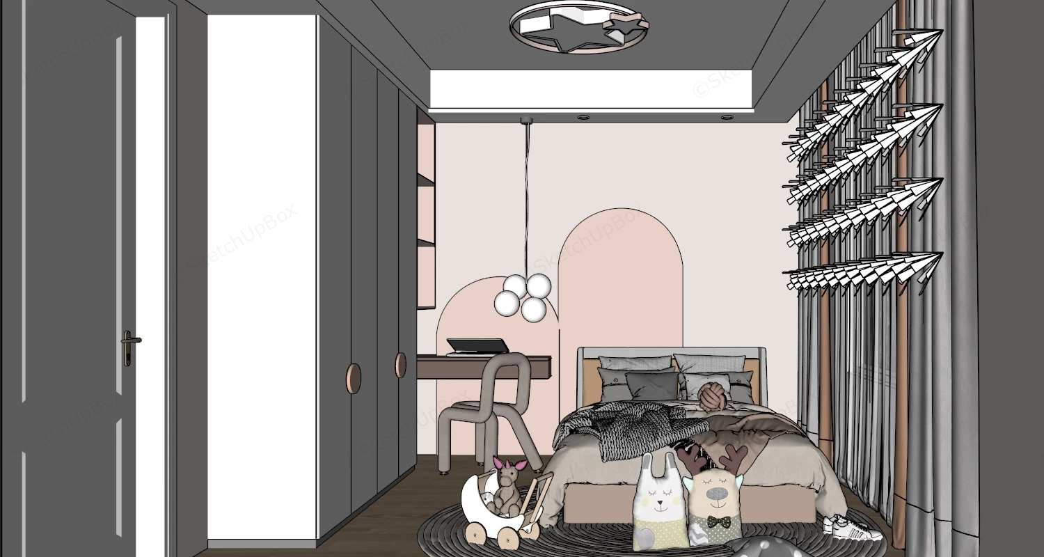Small Toddler Bedroom Idea sketchup model preview - SketchupBox