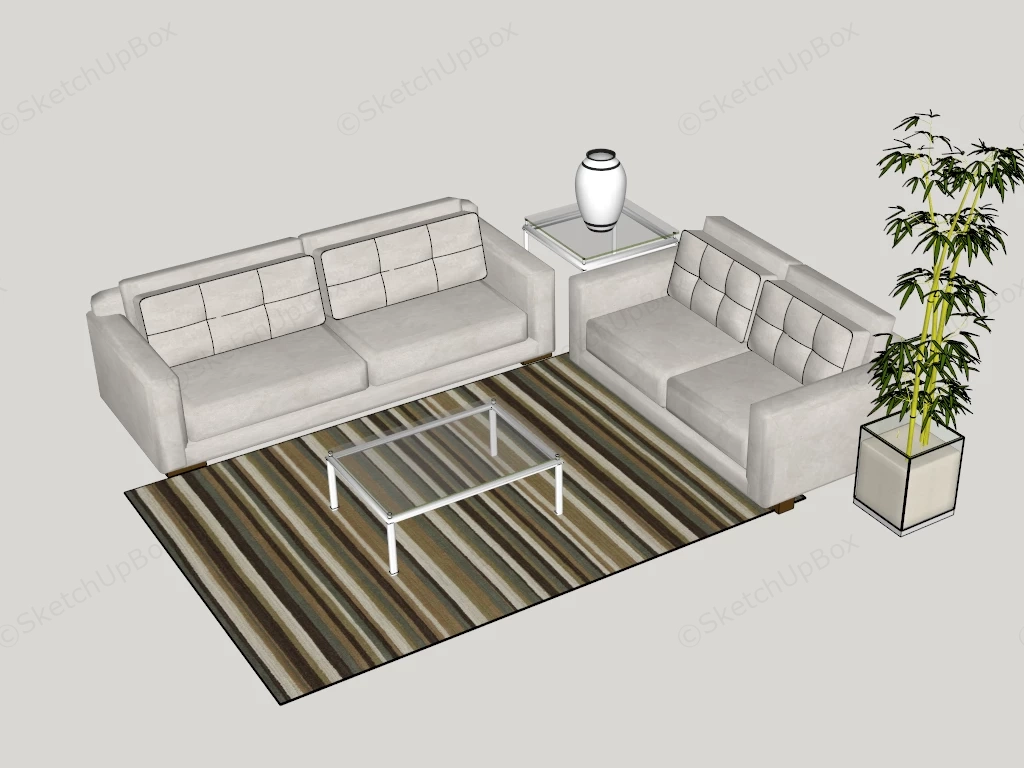 Small Space Living Room Sets sketchup model preview - SketchupBox
