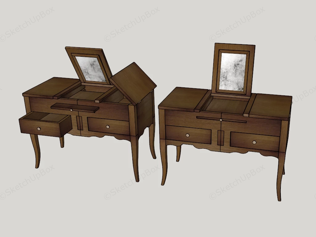 Vintage Vanity Table sketchup model preview - SketchupBox