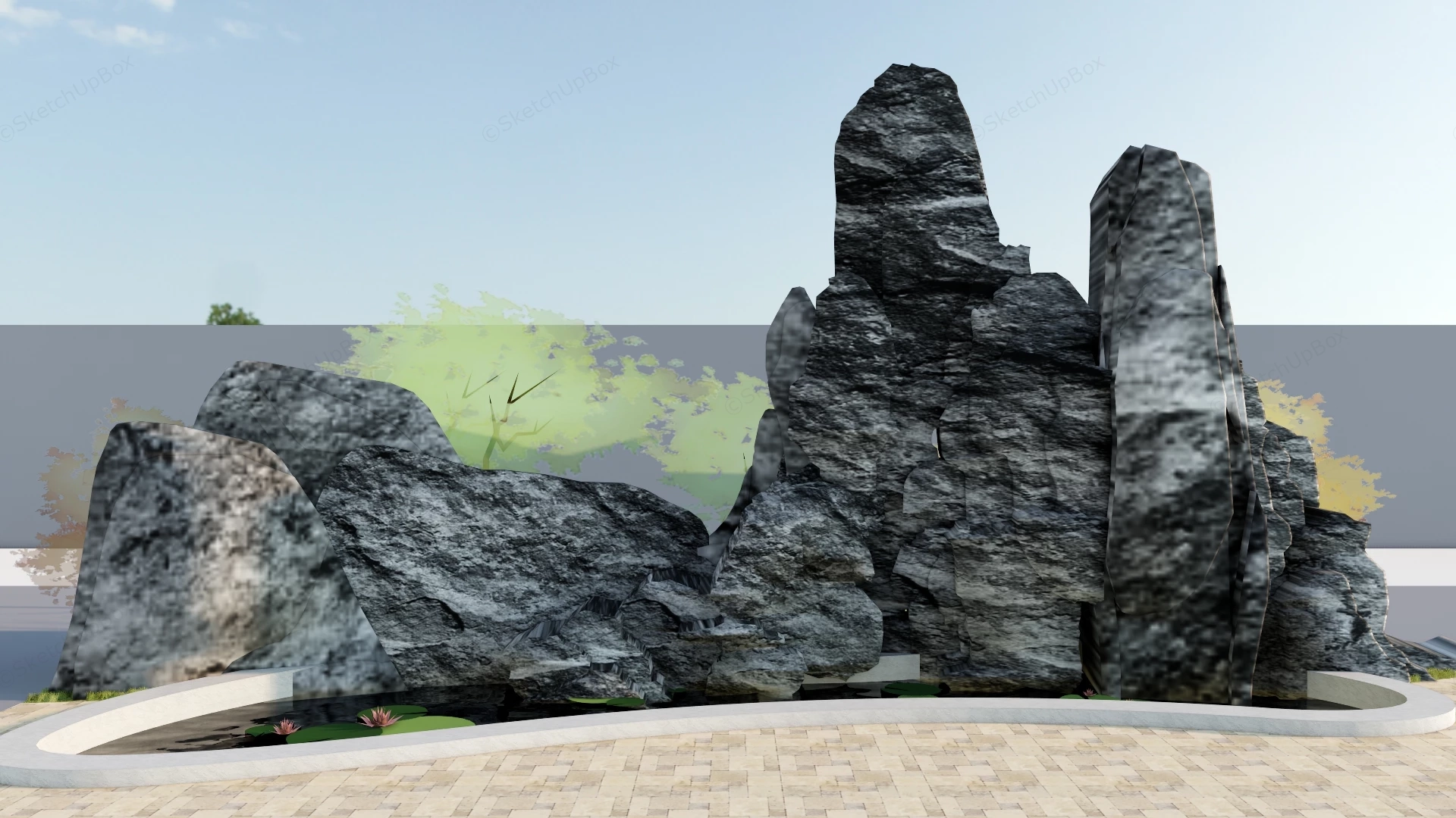 Mountain Rock Garden sketchup model preview - SketchupBox