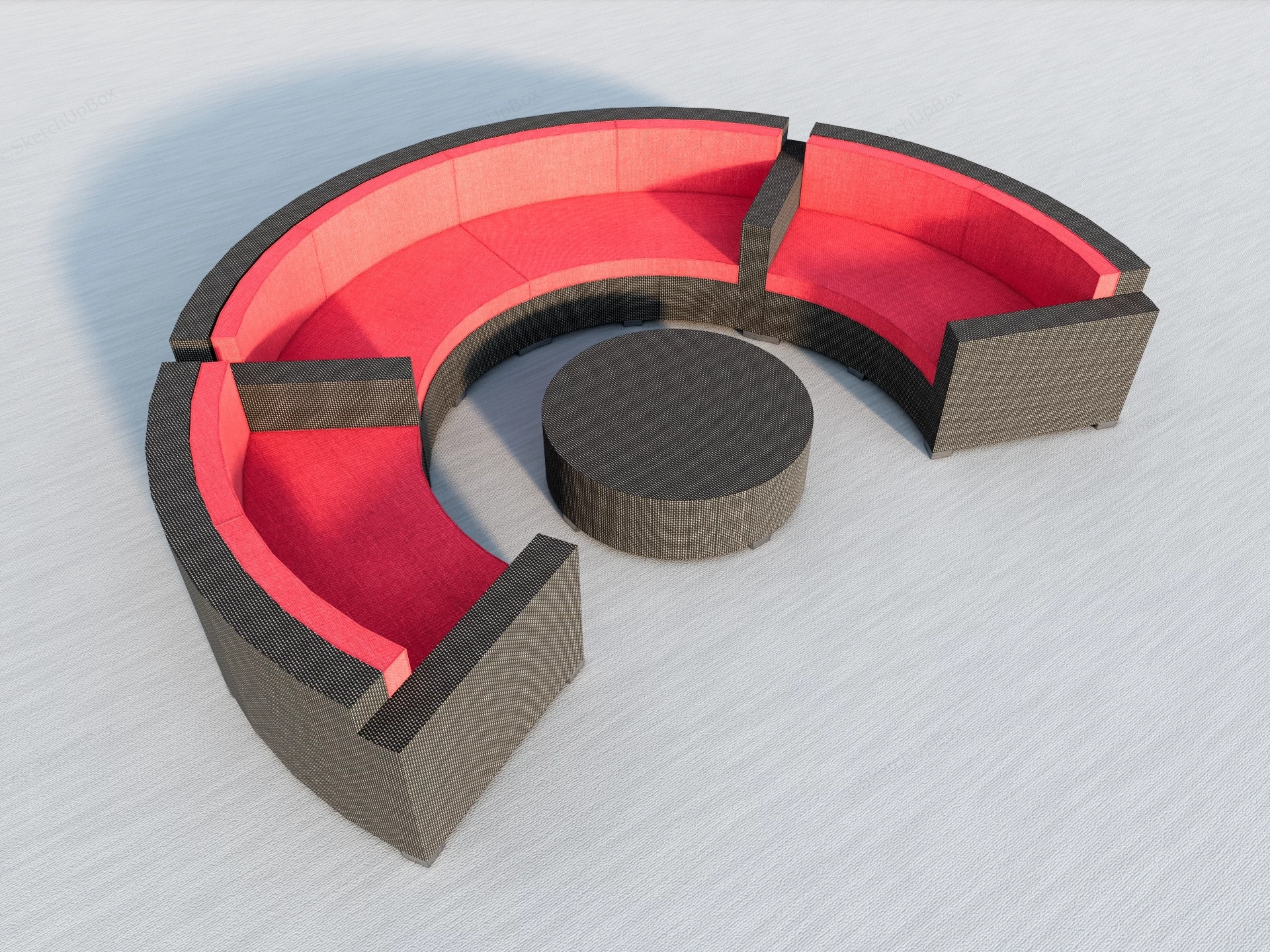 Circular Patio Sofa Set sketchup model preview - SketchupBox