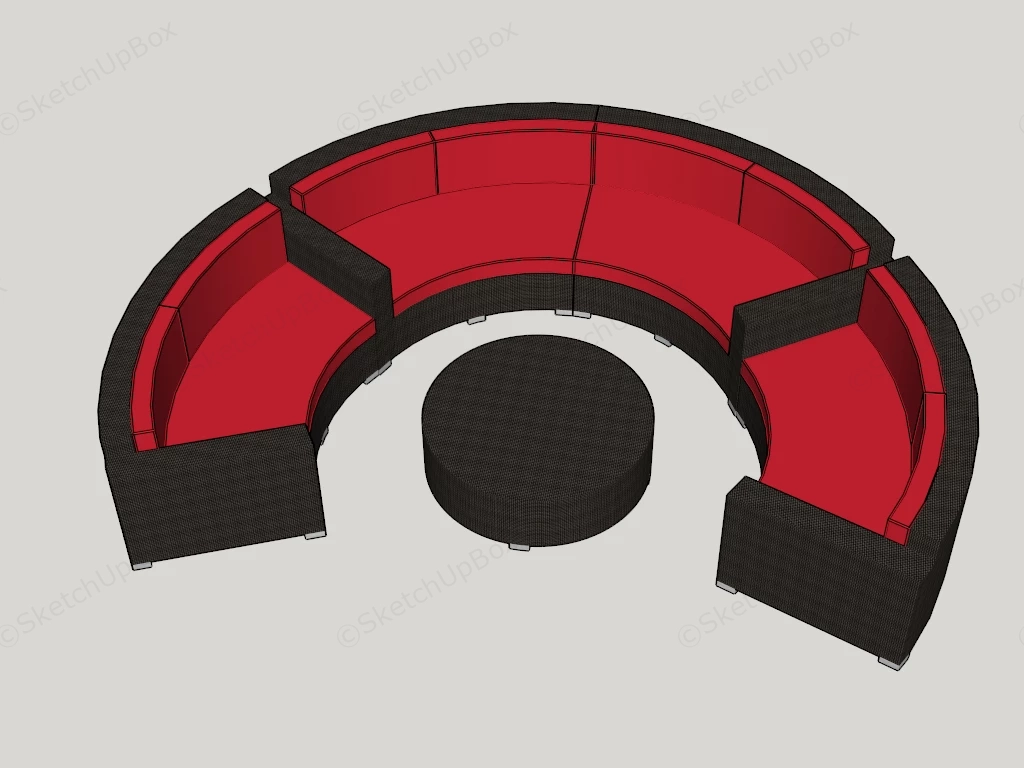 Circular Patio Sofa Set sketchup model preview - SketchupBox