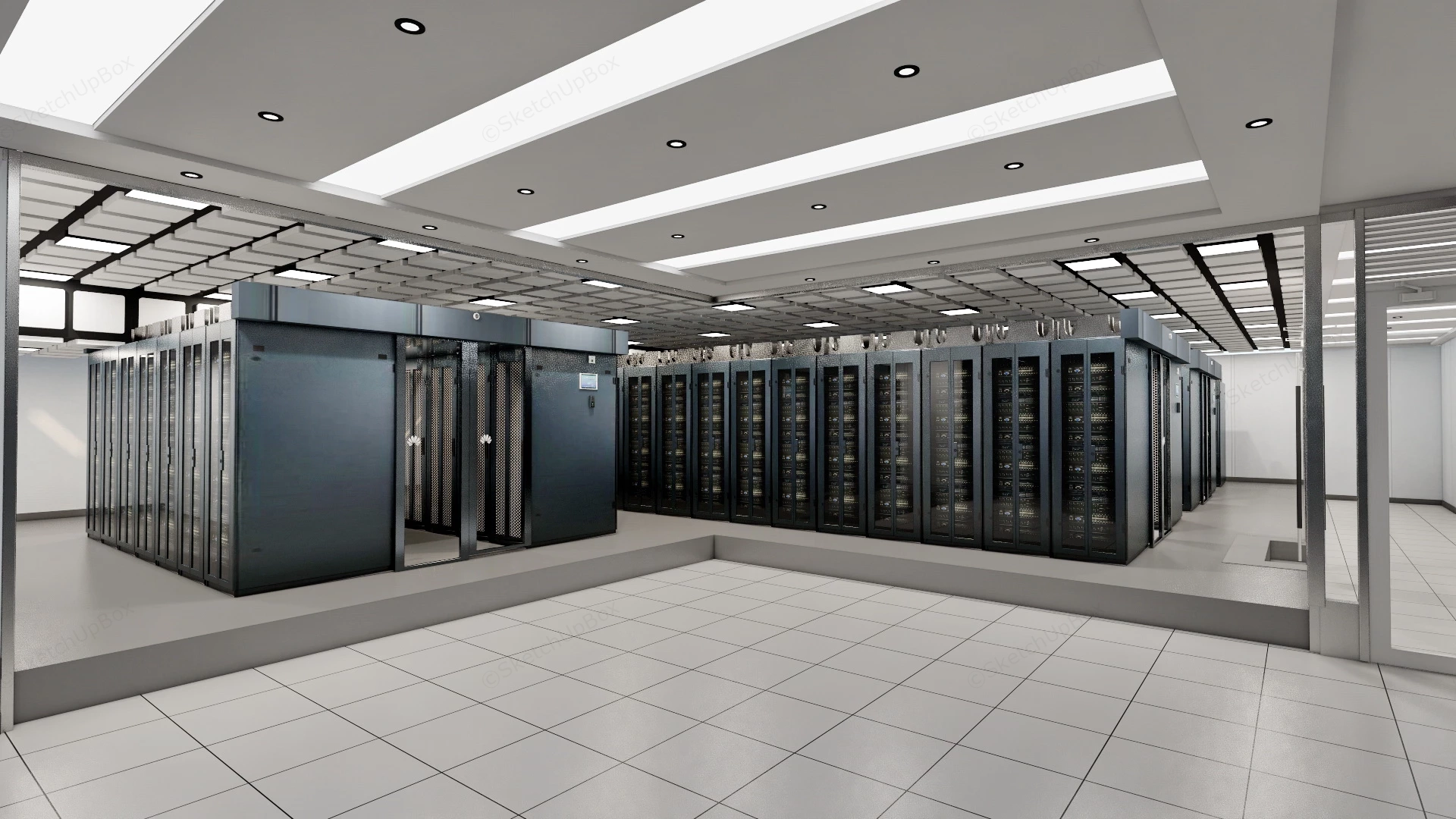 Data Center Interior Design sketchup model preview - SketchupBox