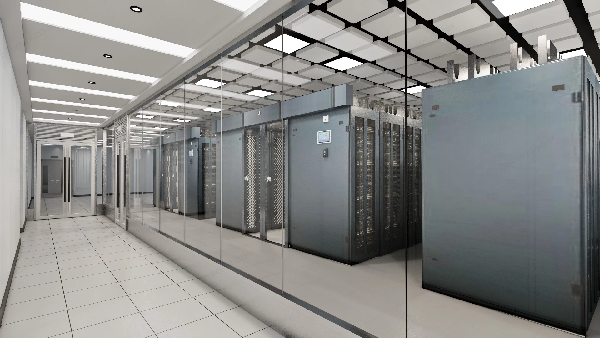 Data Center Interior Design sketchup model preview - SketchupBox