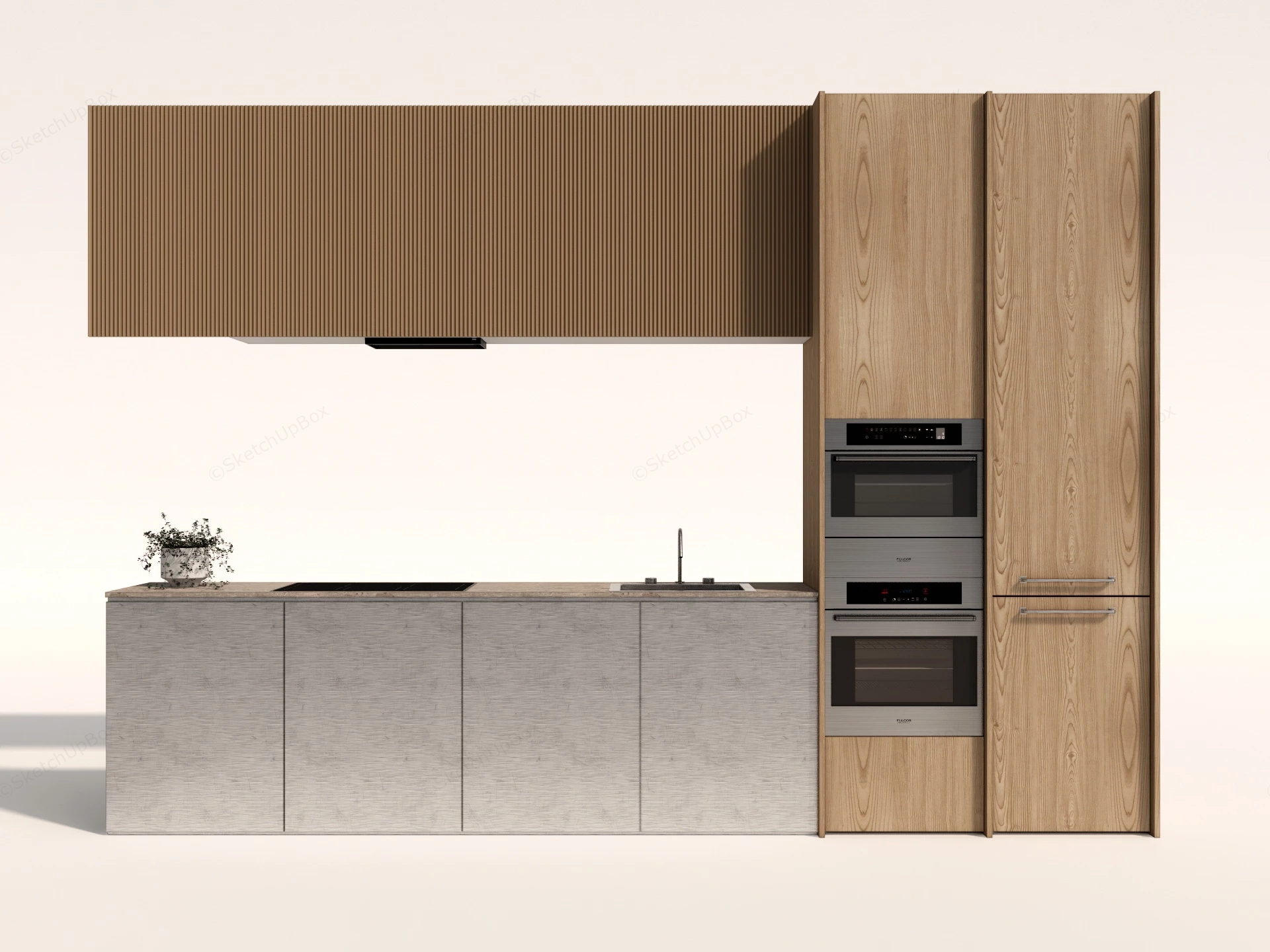 Small Kitchen Cabinet Set sketchup model preview - SketchupBox