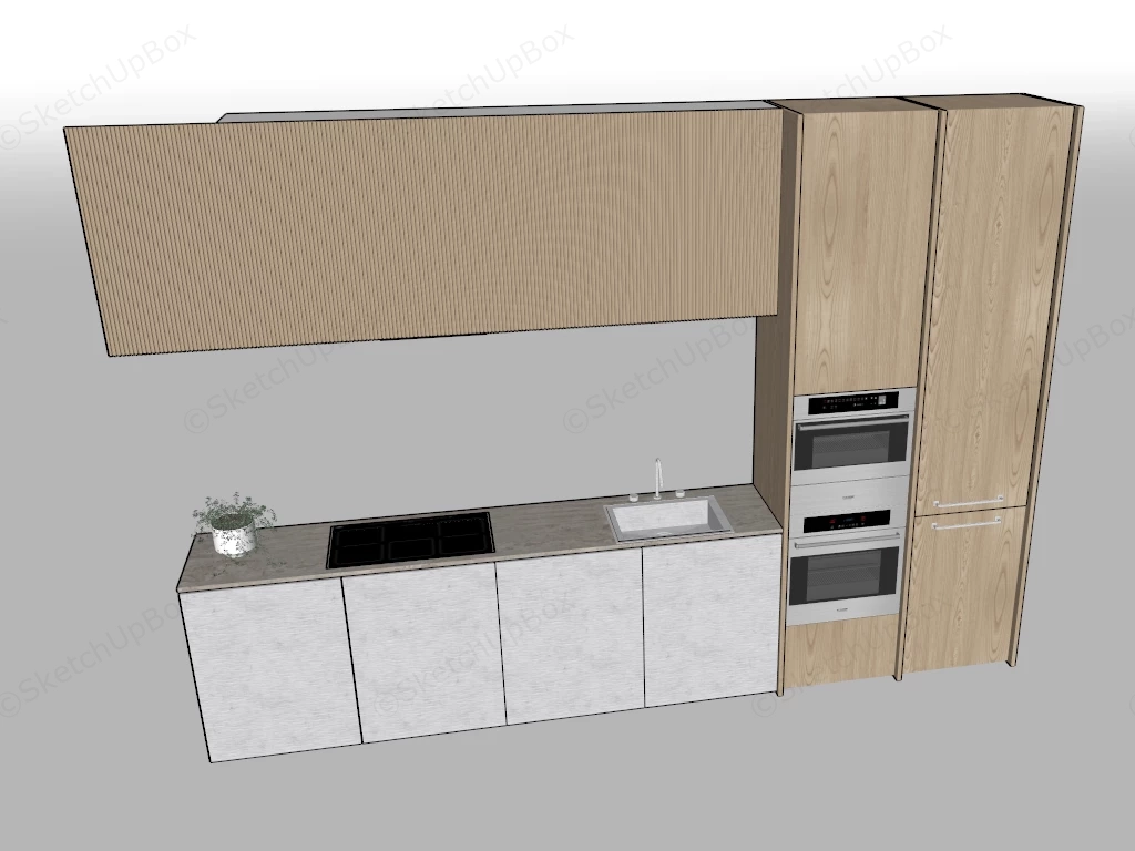 Small Kitchen Cabinet Set sketchup model preview - SketchupBox