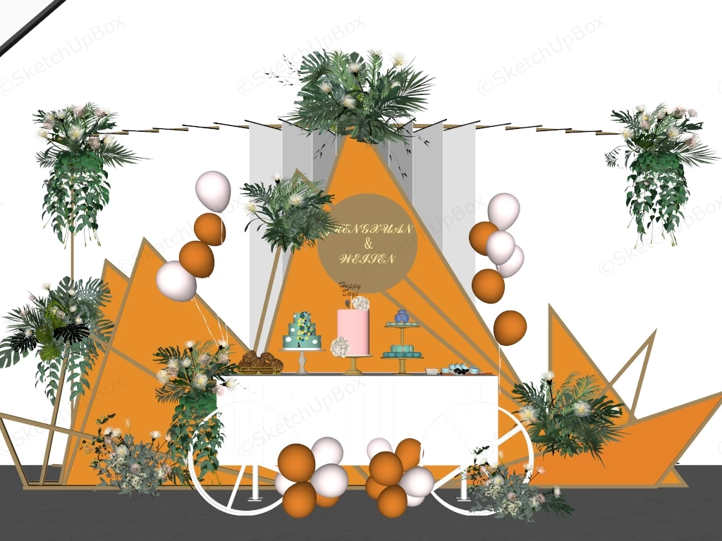 Wedding Dessert Station Ideas sketchup model preview - SketchupBox