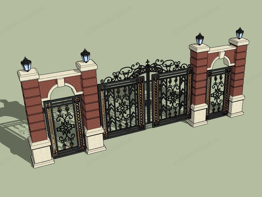 Vintage Wrought Iron Gates sketchup model preview - SketchupBox